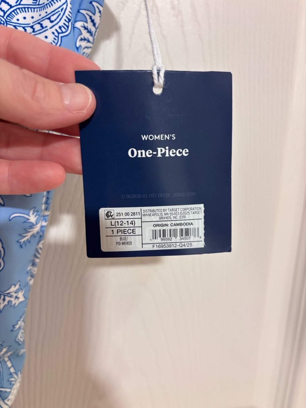 Roller Rabbit x Target Women’s Floral Vines Empire Waist One Piece Swimsuit Blue - Picture 6 of 12
